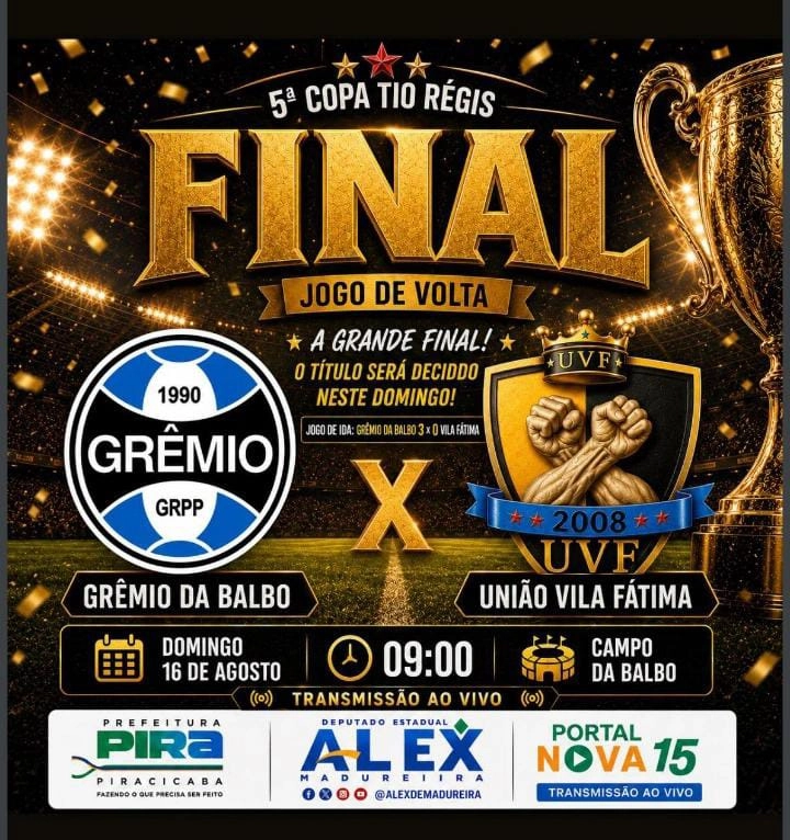 Final da Copa Tio Régis, acontece no próximo domingo (16)