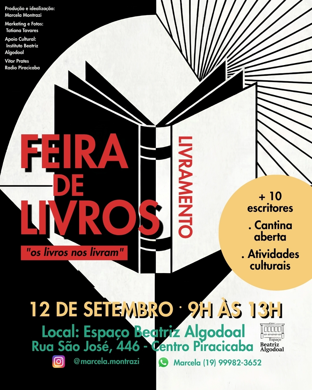Feira de Livros Livramento reúne autores e leitores em Piracicaba