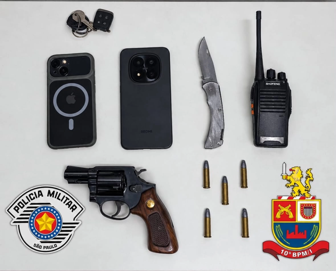 Homem é preso com revólver calibre .38 e cinco munições no Centro de Piracicaba