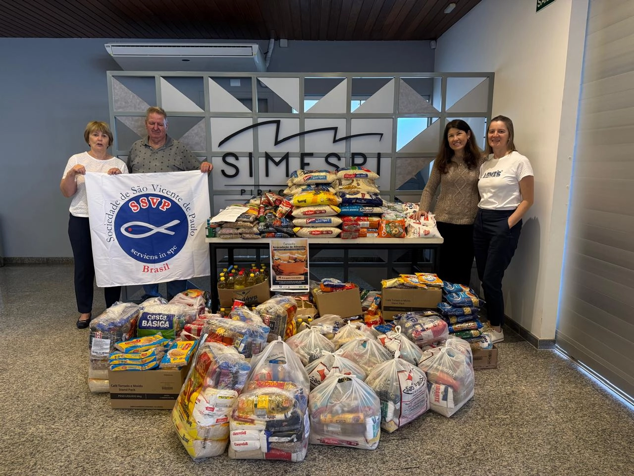Campanha do Comespi/Simespi arrecada mais de uma tonelada de alimentos