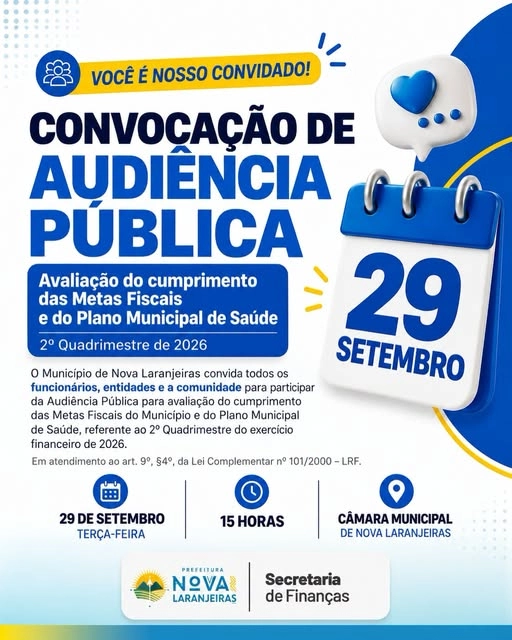 AUDIÊNCIA PÚBLICA, 2º QUADRIMESTRE DE 2026