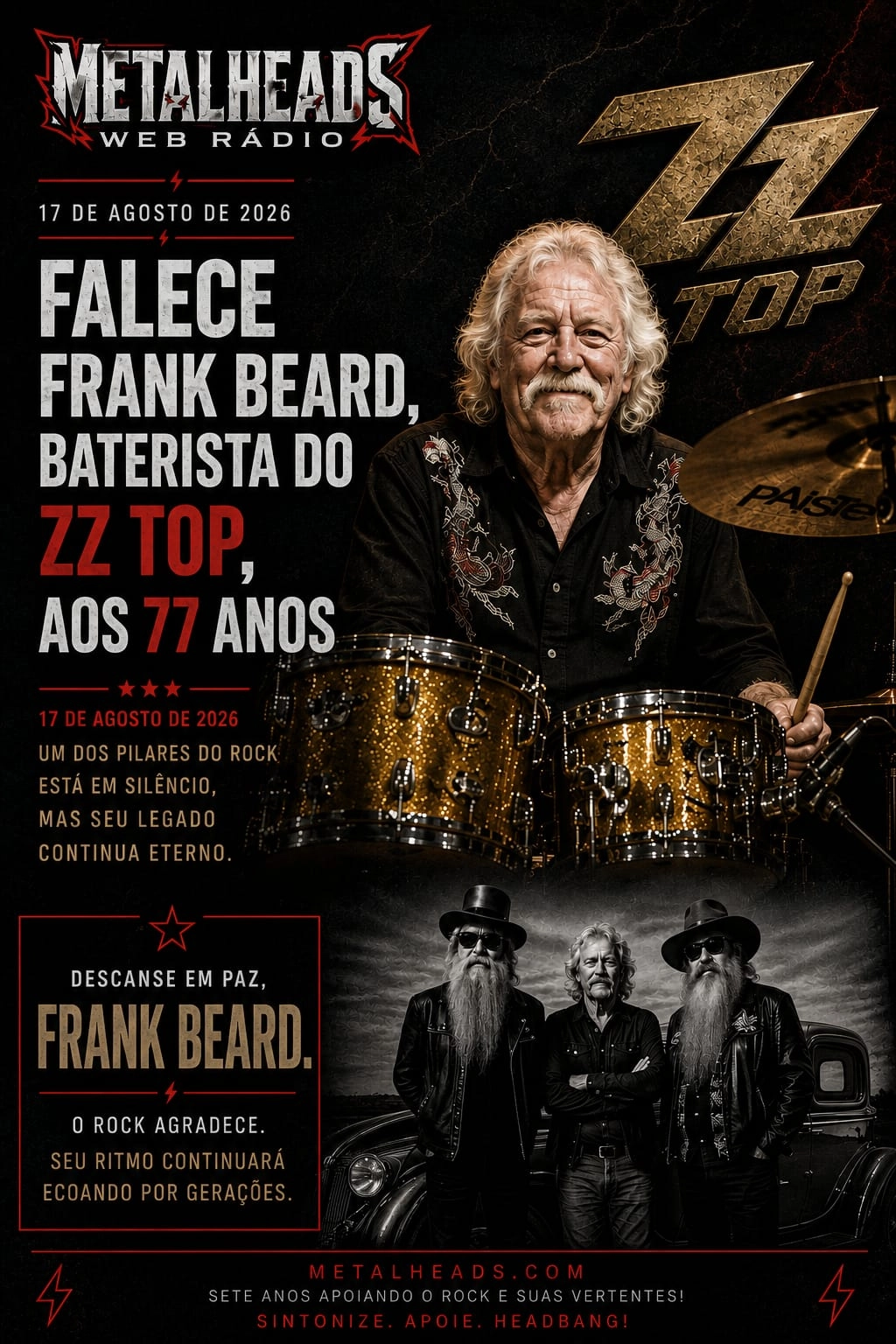 Frank Beard: o coração rítmico do ZZ Top se cala aos 77 anos