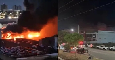 INCÊNDIO  DESTRÓI  VEÍCULOS EM CONCESSIONARIA DE LUÍS EDUARDO MAGALHÃES
