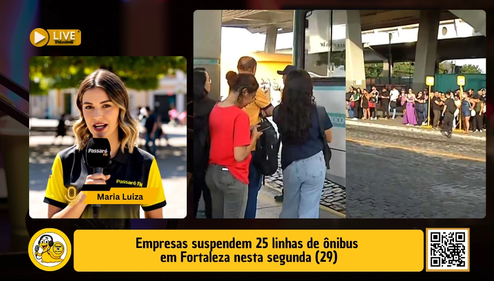 Empresas suspendem 25 linhas de ônibus em Fortaleza nesta segunda (29)
