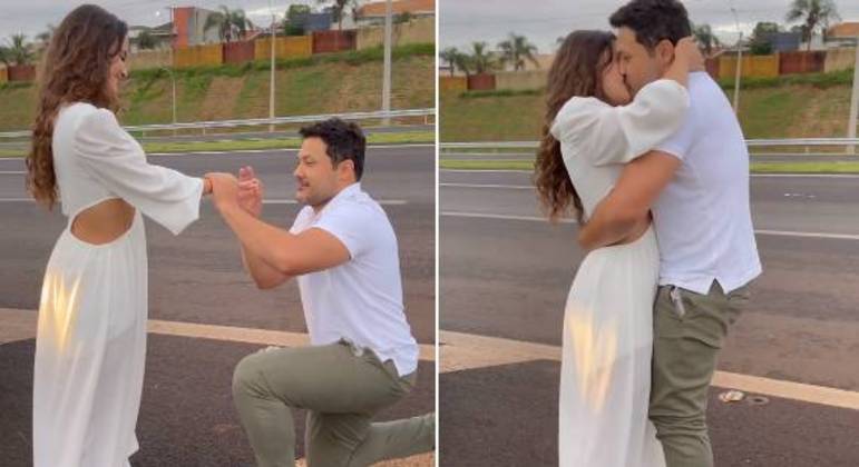 João Bosco para carro em rodovia e pede namorada em casamento 