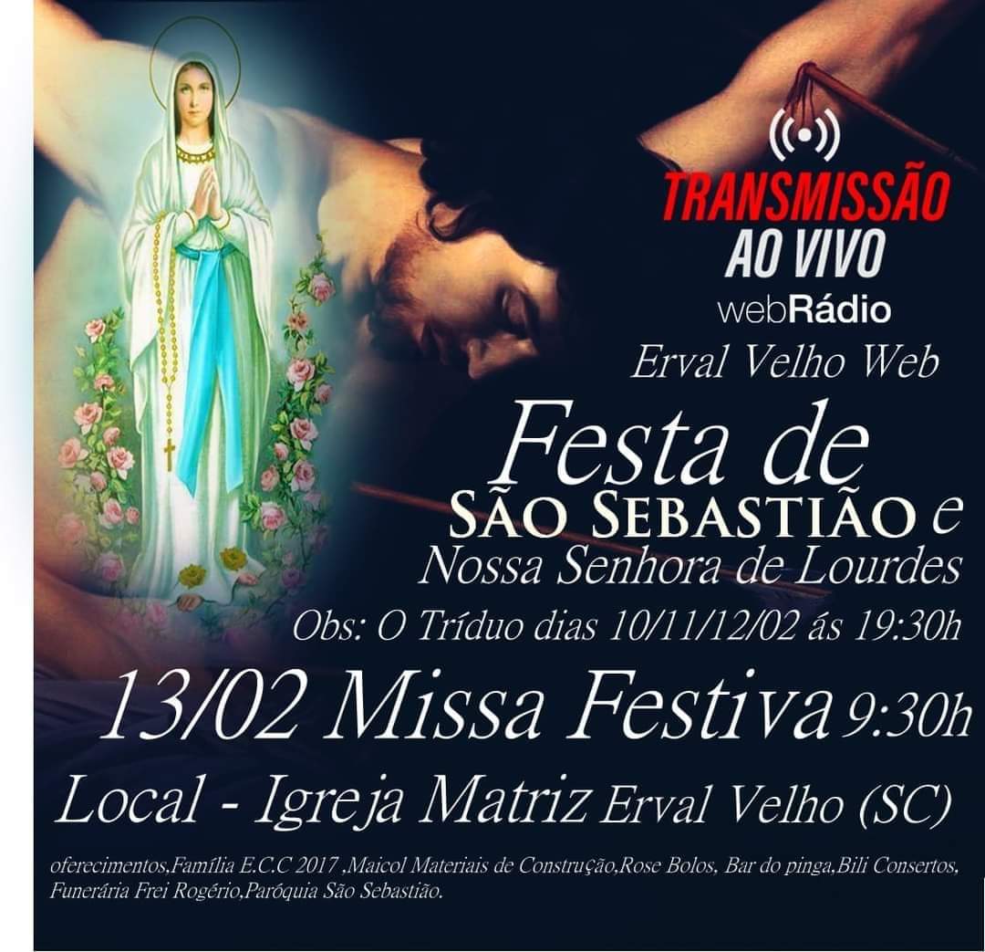 Festa na Gruta de Nossa Senhora de Lourdes e do Padroeiro São Sebastião acontece de 10 a 13 de fevereiro
