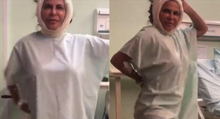 Gretchen aparece sambando em hospital após fazer cirurgia plástica 