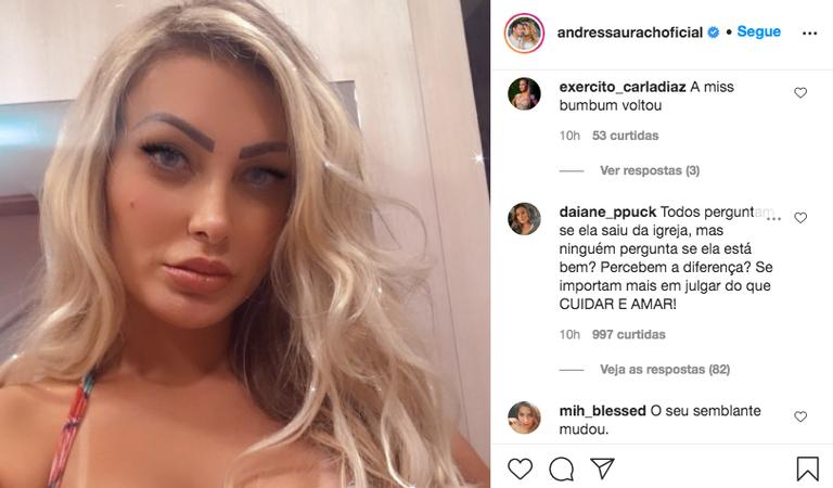 Andressa Urach muda o visual e divide opiniões na web: ''A miss bumbum voltou''