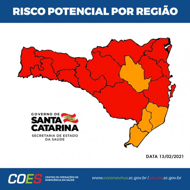 Matriz aponta 12 regiões em estado gravíssimo e quatro em nível grave para Covid-19
