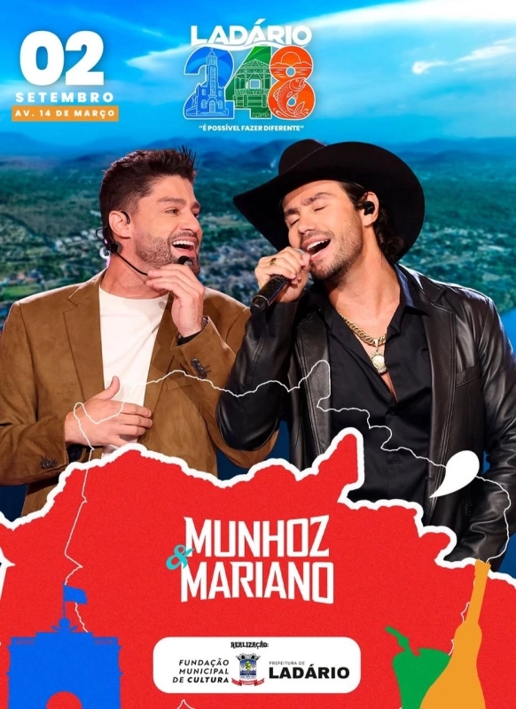 Munhoz & Mariano será atração principal no aniversário de Ladário MS