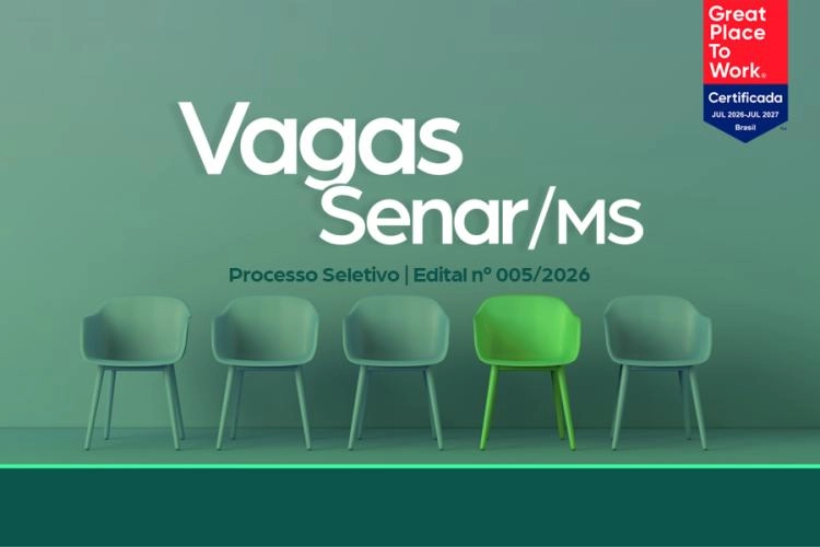 Senar/MS abre processo seletivo para cargos com salários de até R$ 5,4 mil