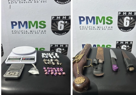 Força tática do 6° BPM desarticula ponto de tráfico e cumpre dois mandados de prisão em Corumbá MS