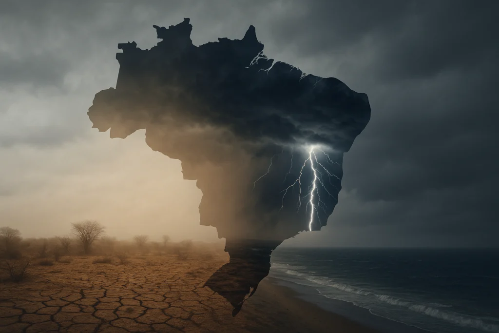 Inmet alerta para tempestades em toda a faixa leste do país nesta quinta-feira