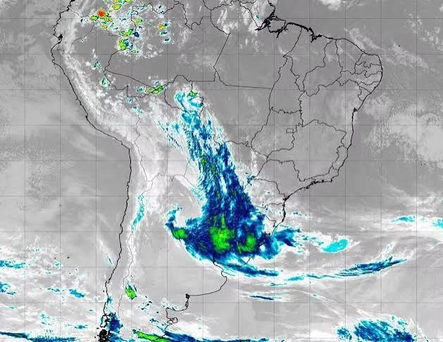 Ciclone extratropical se forma entre o Rio Grande do Sul e o Uruguai