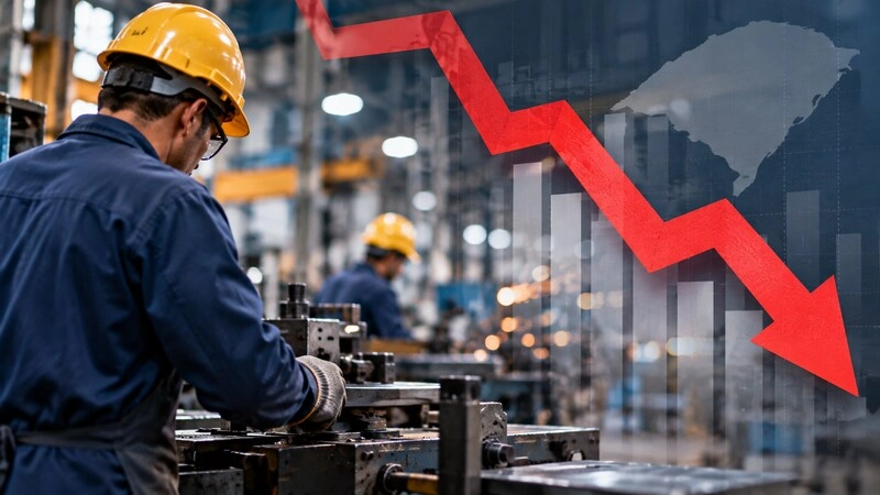 Indústria gaúcha recua pelo segundo mês seguido e acumula queda de 3,9% em 2026