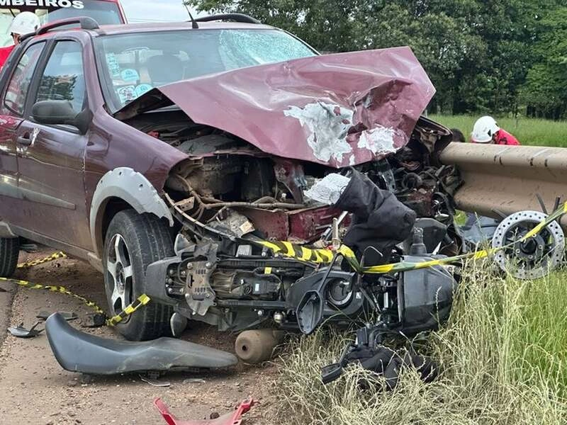 Jovem morre em colisão de moto com Fiat Strada na SC-283, em Concórdia
