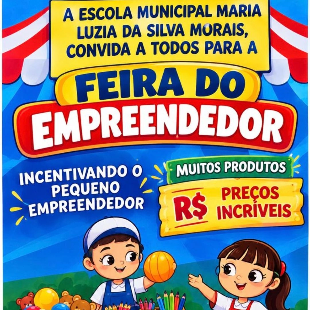 Venha participar nesta sexta-feira da Feira do Empreendedor na Escola Municipal Maria Luzia da Silva Morais em Guarda dos Ferreiros