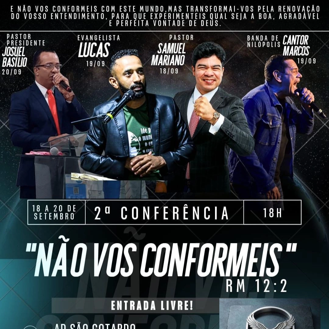Guarda dos Ferreiros recebe grande conferência cristã com Samuel Mariano e Comunidade de Nilópolis a partir desta sexta