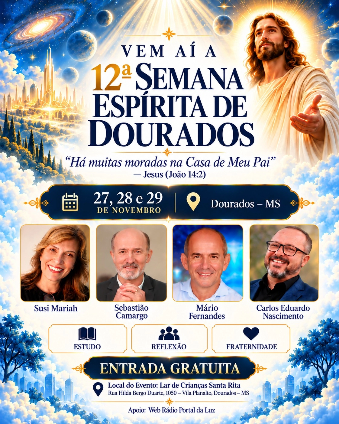 12ª Semana Espírita de Dourados terá três dias de palestras e seminários gratuitos em novembro