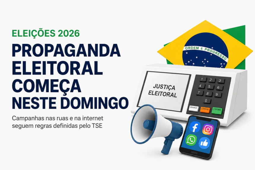 ELEIÇÕES 2026: Propaganda eleitoral vai começar neste domingo. Rádio e tv, só dia 28
