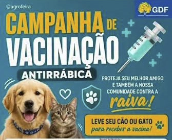 VACINAÇÃO ANTIRRÁBICA: Leve seus pets para imunização neste sábado (22), sem falta...