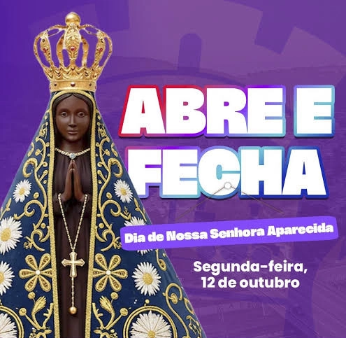FERIADO DO DIA 12: Confira o que abre e fecha no dia de Nossa Senhora Aparecida no Distrito Federal