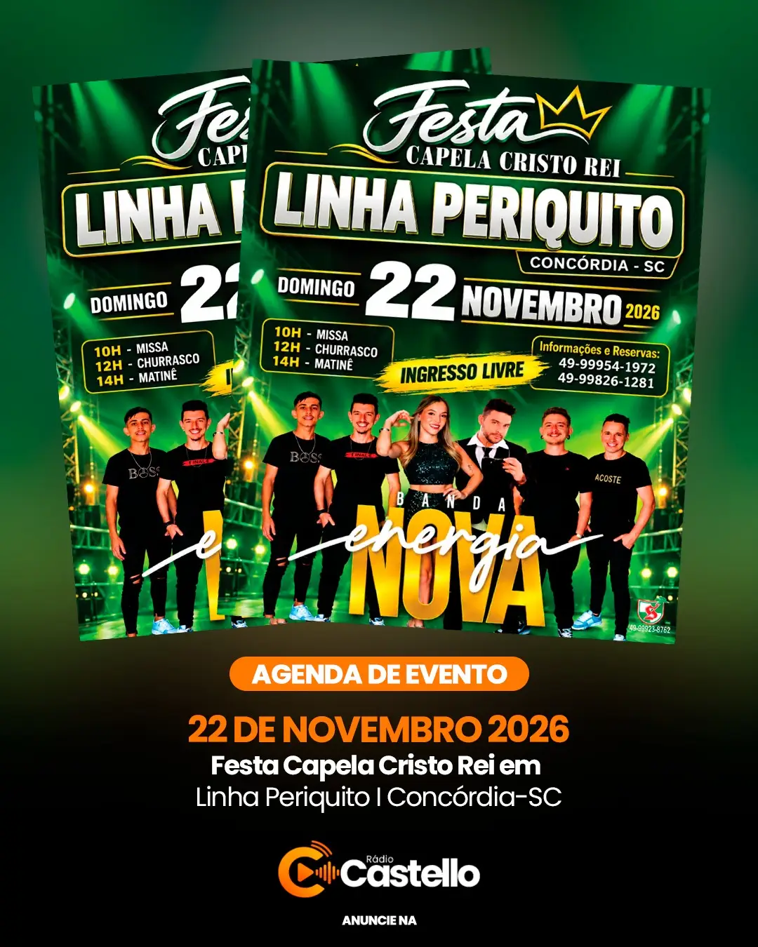 Festa da Capela Cristo Rei! Linha Periquito, em Concórdia - SC
