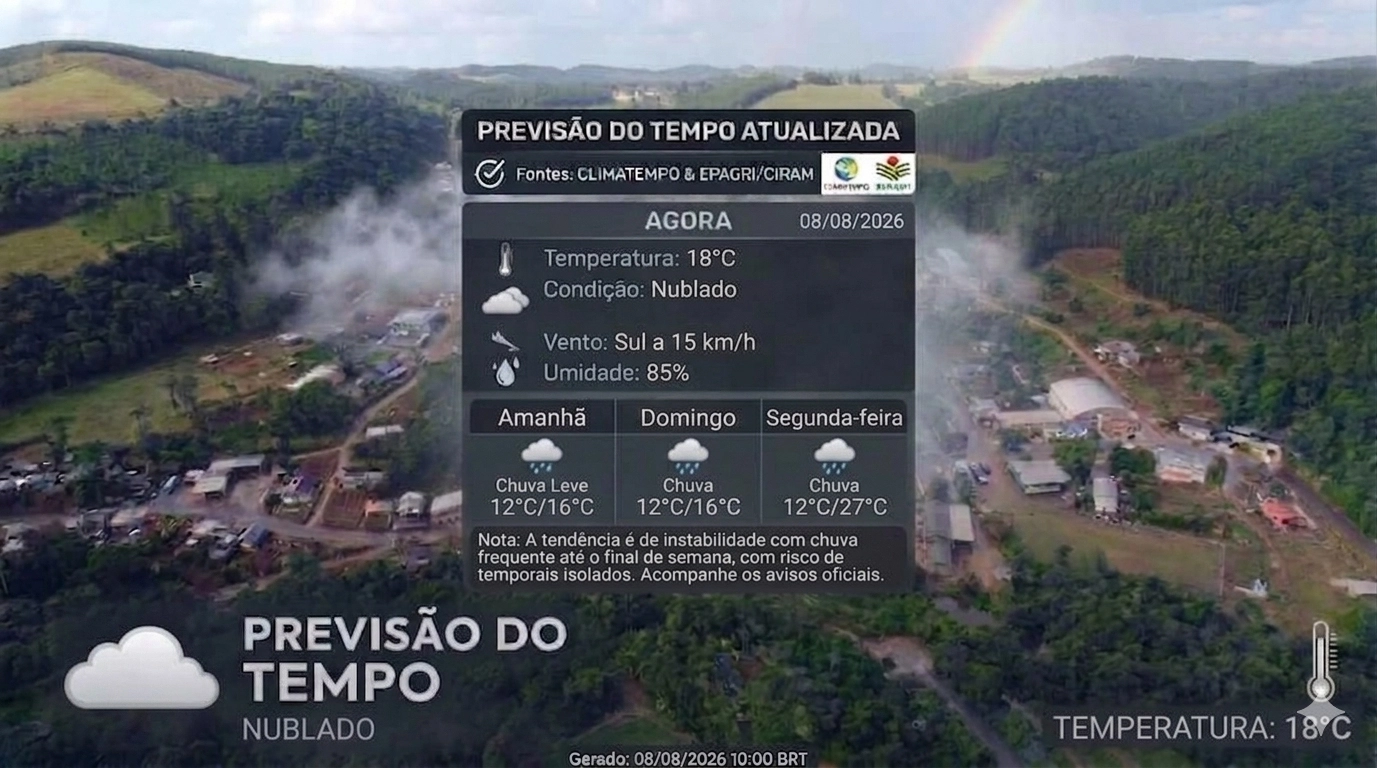 Previsão do tempo para Presidente Castello Branco - SC