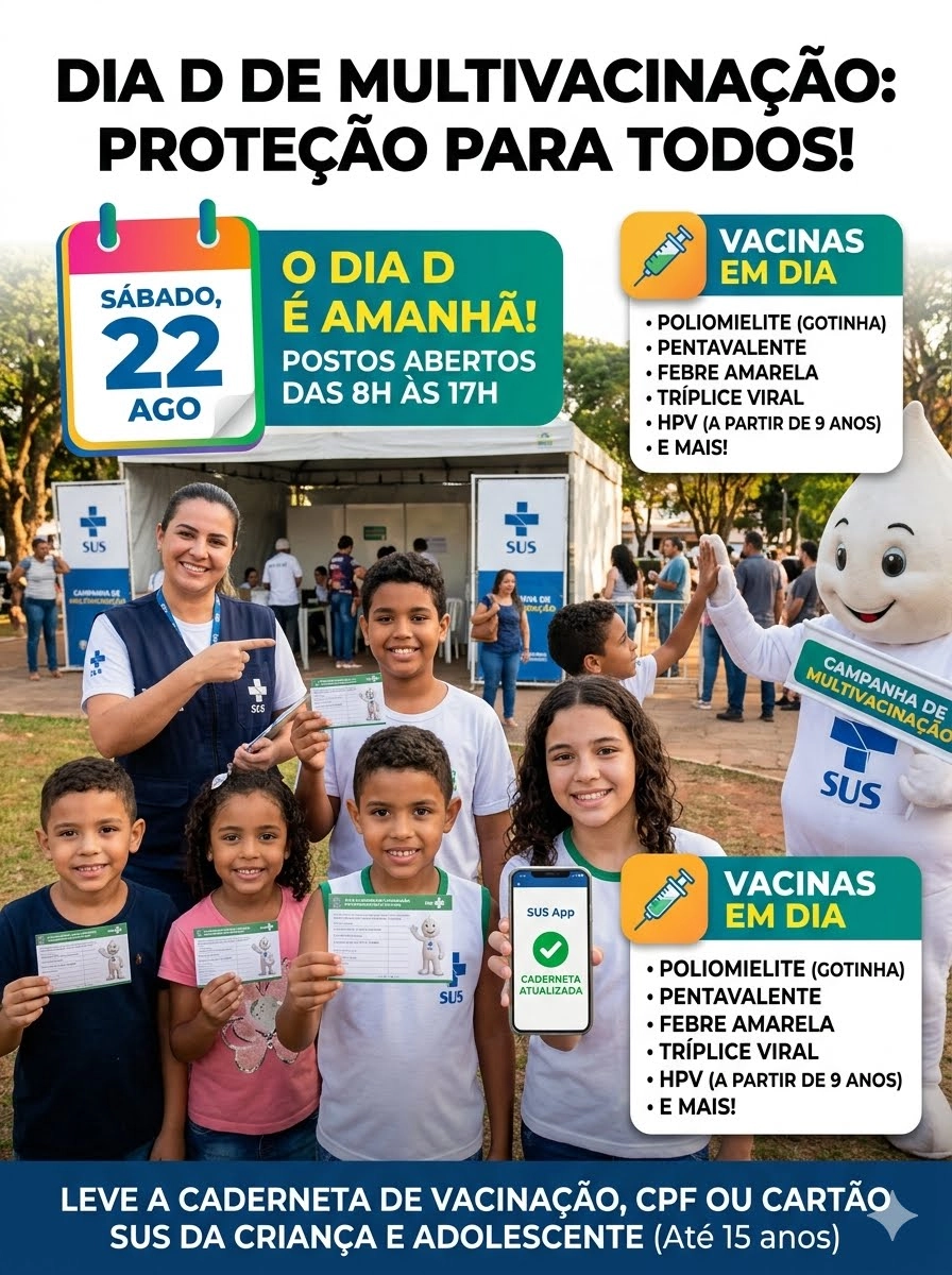É neste sábado! Dia D de Multivacinação em Presidente Castello Branco