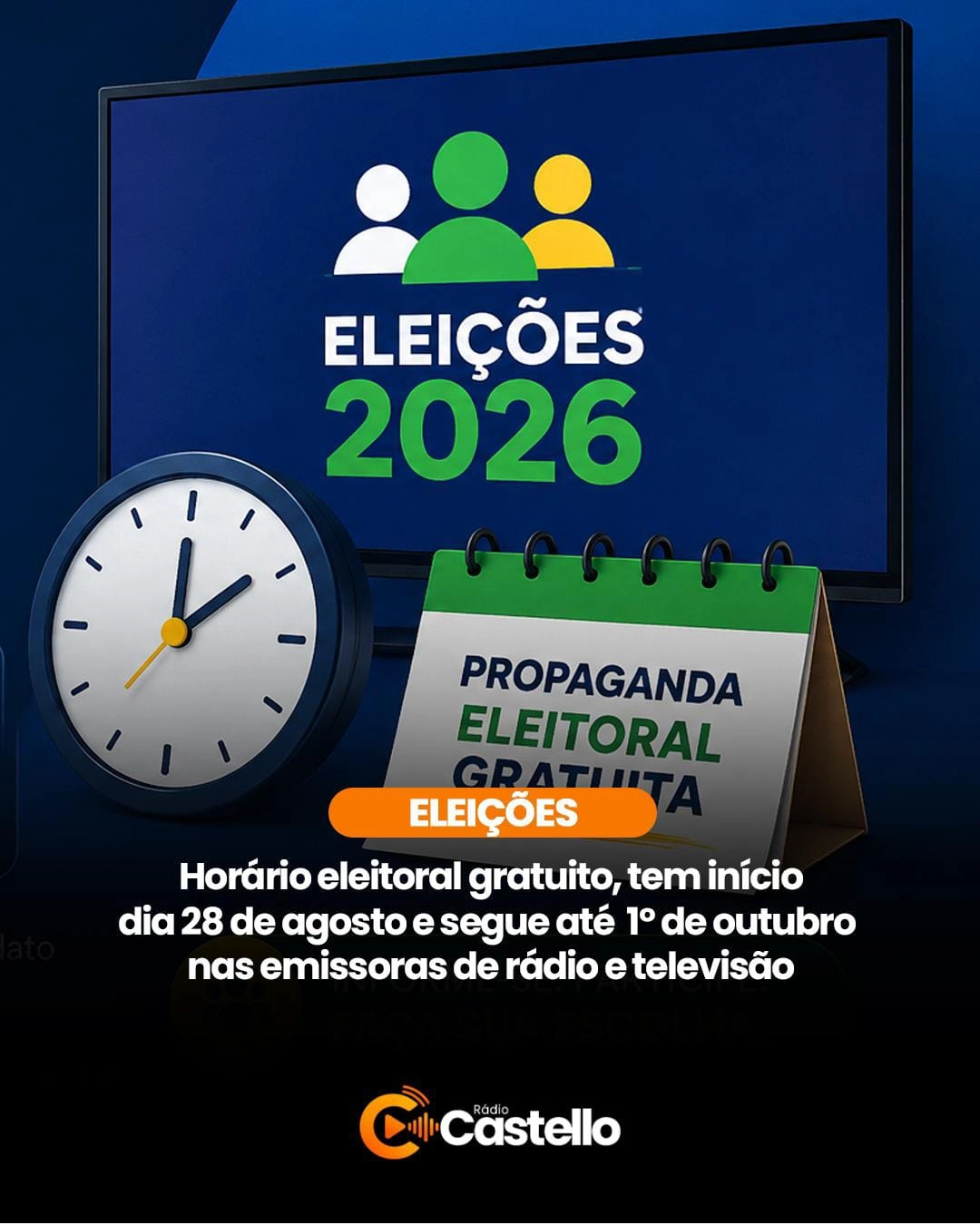 Definido o horário eleitoral gratuito em SC para as Eleições 2026
