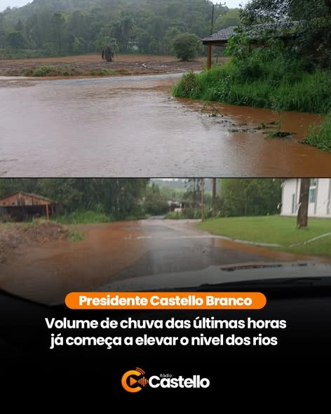 VOLUME DE CHUVA DAS ULTIMAS HORAS JA COMEÇA A ELEVAR O NIVEL DOS RIOS