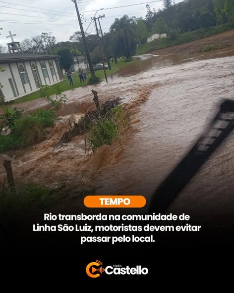 RIO TRANSBORDA NA COMUNIDADE DE LINHA SÃO LUIZ