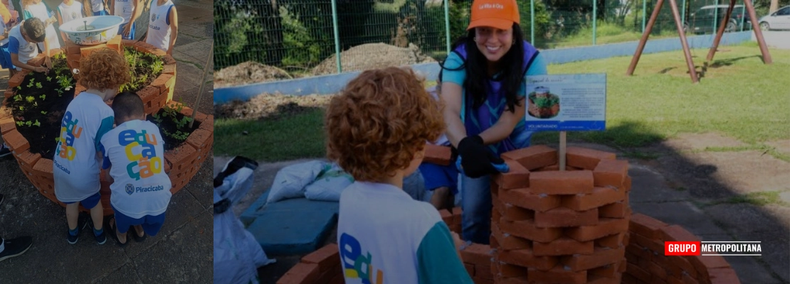 PROGRAMA DE VOLUNTARIADO MOBILIZA ALUNOS NA CONSTRUÇÃO DE HORTA E COMPOSTEIRA