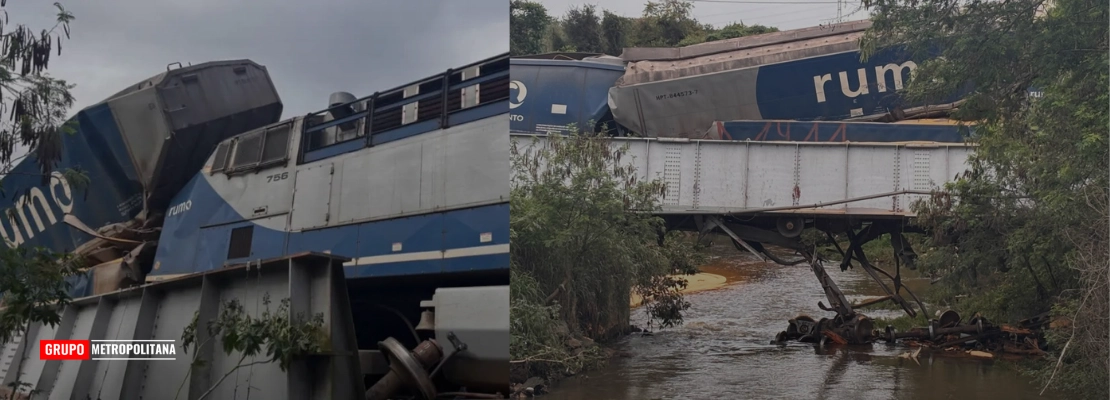 TREM DE CARGA DESCARRILA E SETE VAGÕES TOMBAM EM LIMEIRA