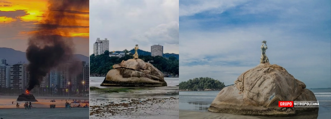 INTOLERÂNCIA RELIGIOSA? INCÊNDIO DE ESCULTURA EM SÃO VICENTE ACENDE ALERTA PARA VIOLÊNCIA