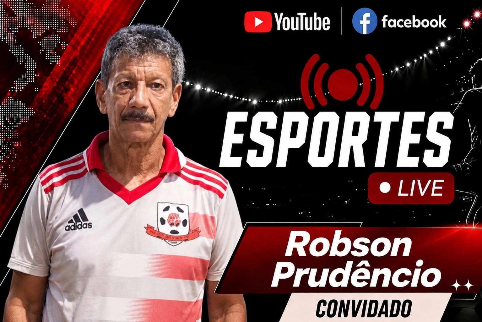 O programa ESPORTES LIVE recebe nesta quinta-feira, dia 20, o professor Robson Prudêncio, técnico do Guarucar Futsal