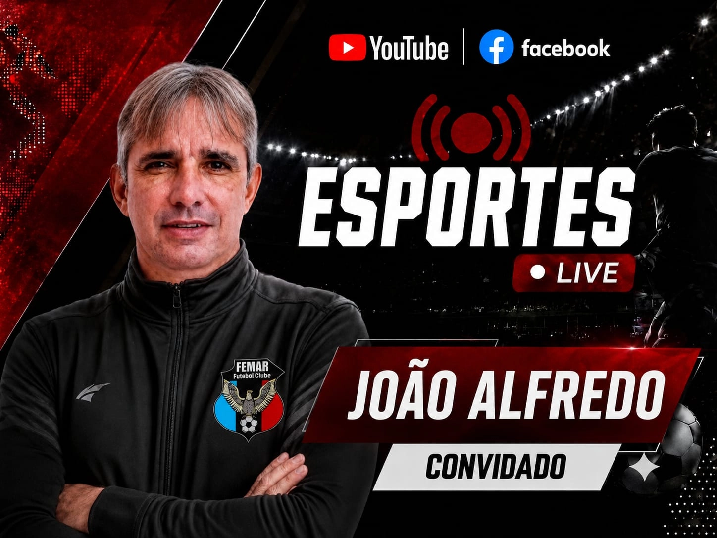 João Alfredo, treinador do Femar FC(PB), é o convidado desta quarta-feira do programa ESPORTES LIVE