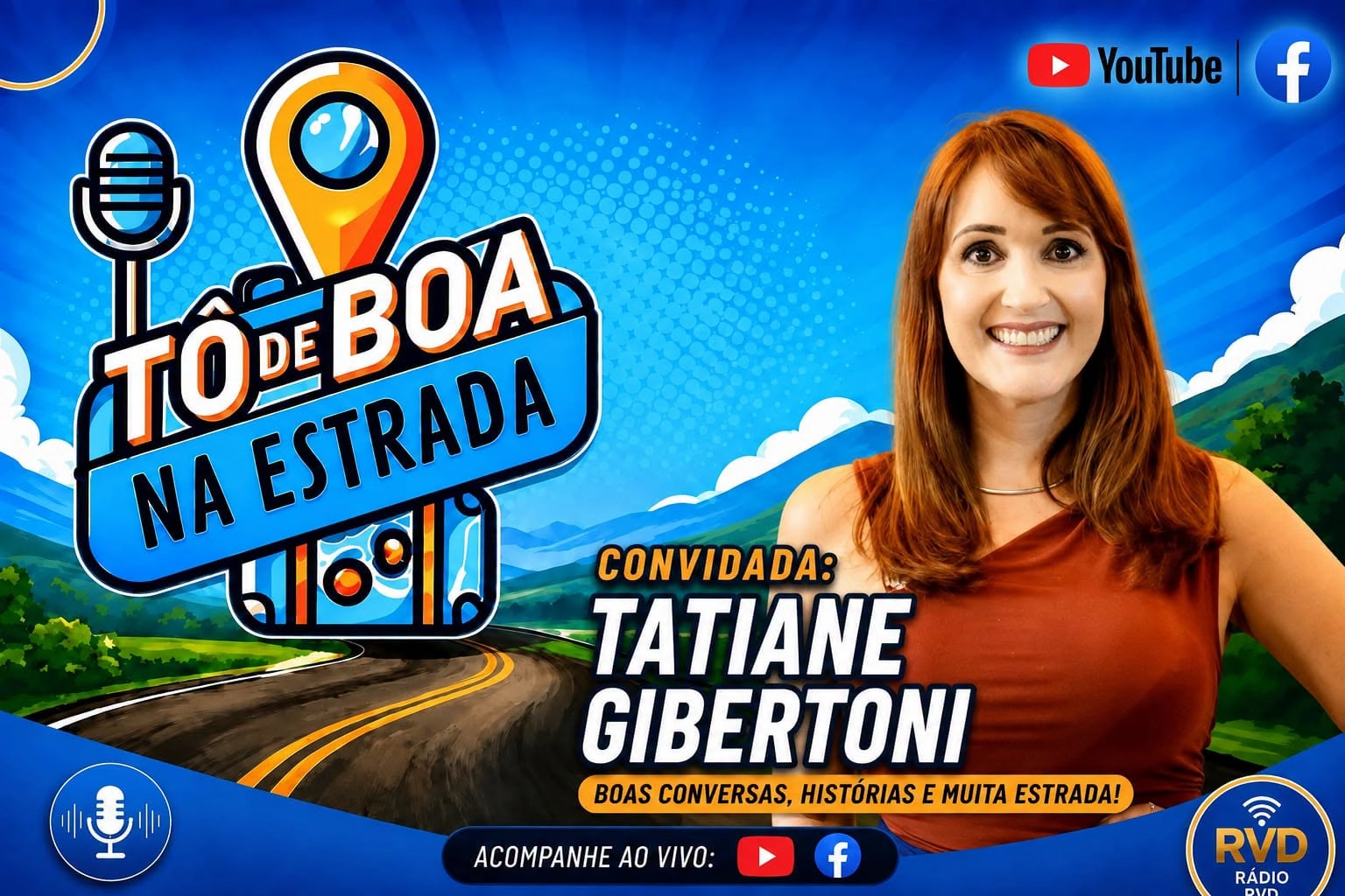 Programa TÔ DE BOA NA ESTRADA recebe nesta quinta-feira, dia 17, Tatiane Gibertoni - Secretaria de Turismo de Artur Nogueira(SP)