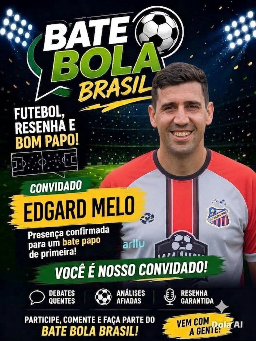 O artilheiro Edgard Melo é o convidado desta segunda-feira, dia 21, do programa BATE BOLA BRASIL