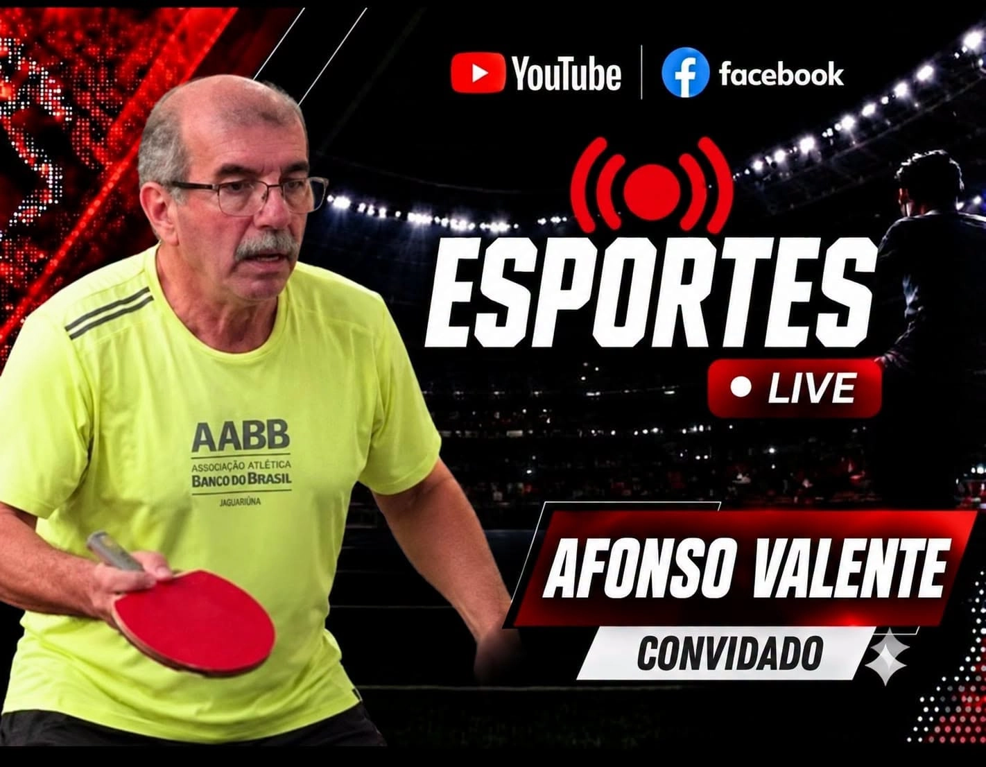 Afonso Valente, técnico de tênis de mesa, participa nesta terça-feira, dia 29, do programa ESPORTES LIVE