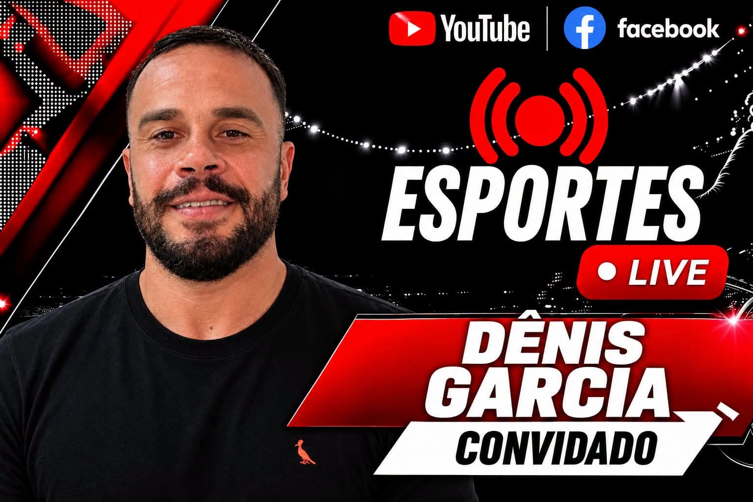 O programa ESPORTES LIVE recebe nesta quinta-feira, dia 8, o Dênis Garcia - Diretor de Esportes do Brasil FC, de Santos-SP