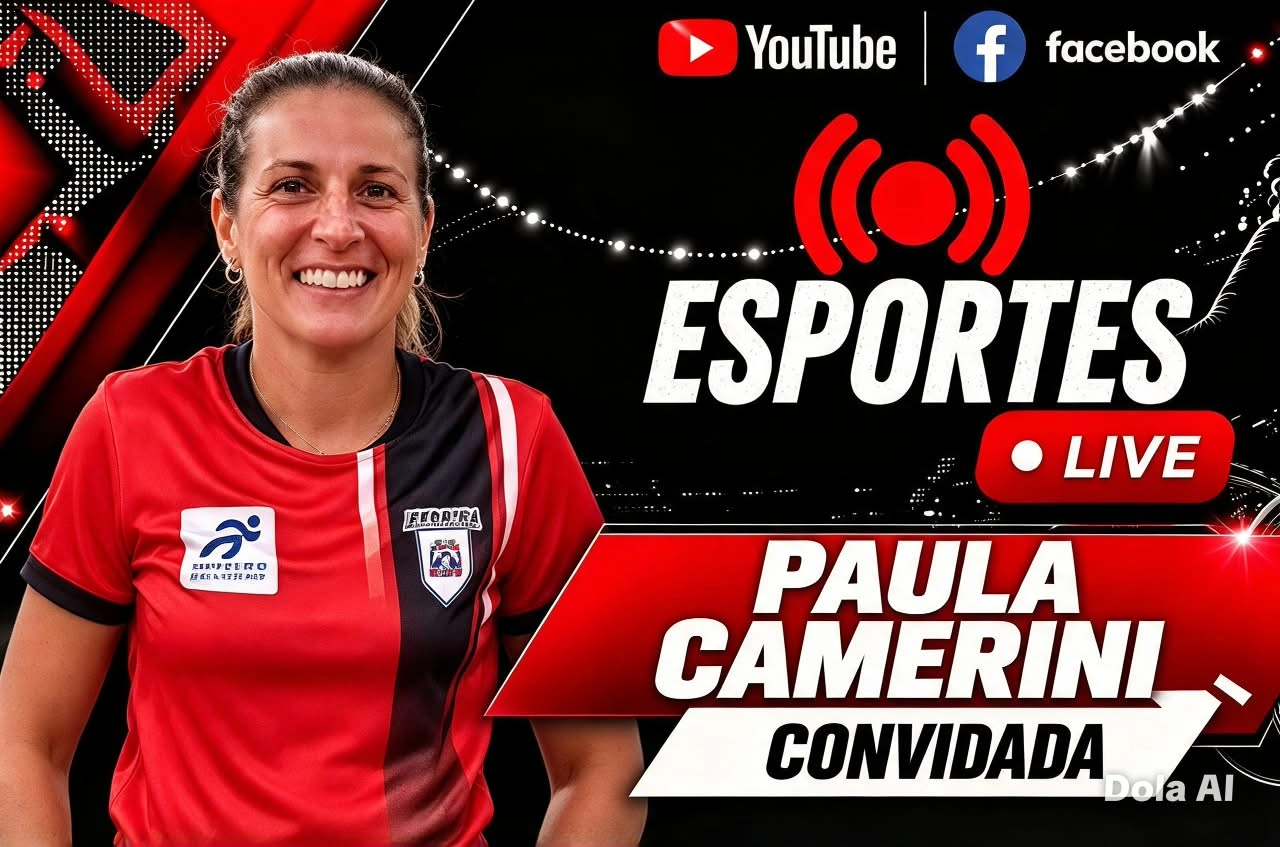 Paula Camerini - técnica vôlei feminino de Praia Grande( SP ) participa nesta terça-feira, dia 13, do programa ESPORTES LIVE