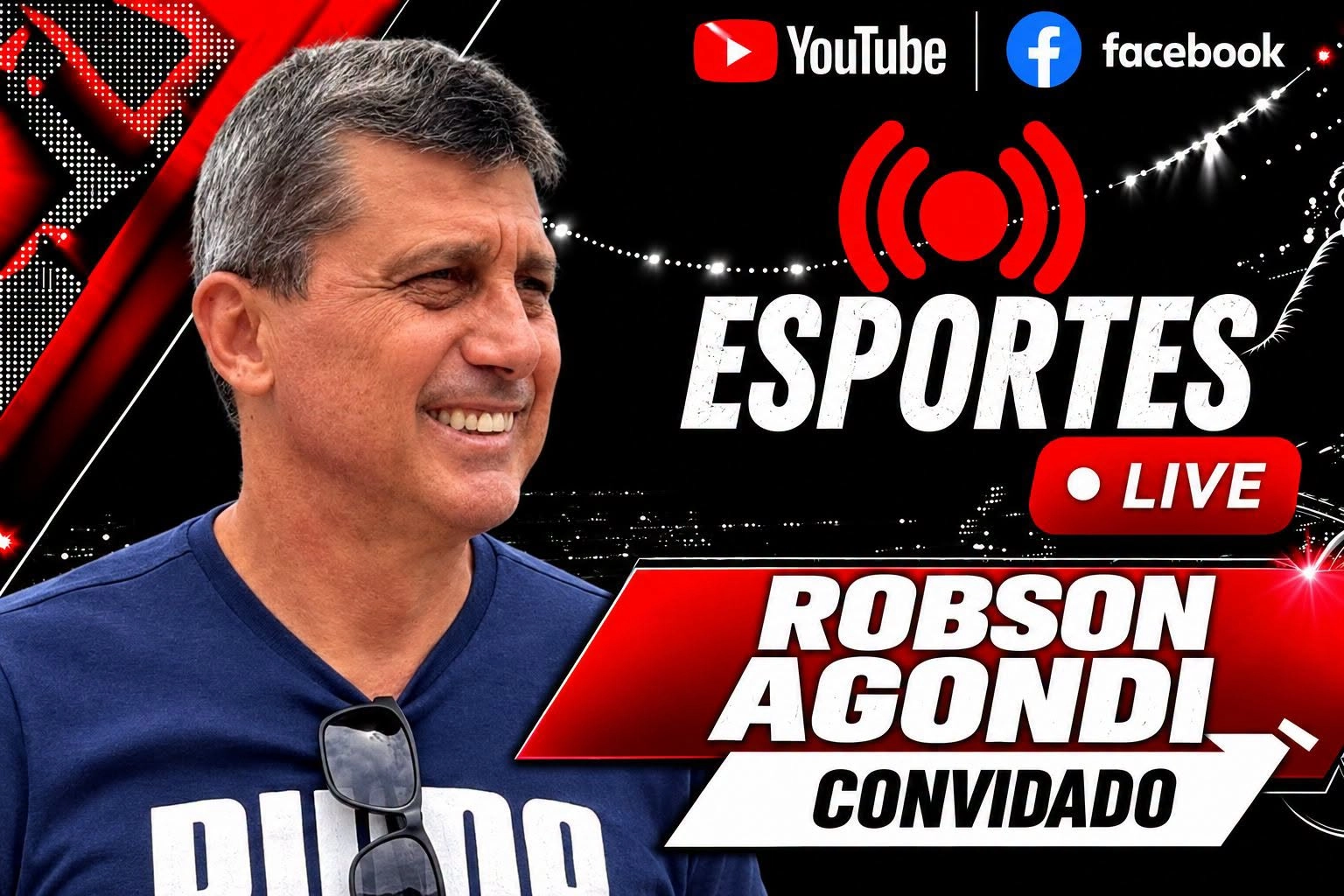 Robson Agondi - ex-goleiro do Santos FC, Flamengo é o convidado desta quarta-feira, dia 14, do programa ESPORTES LIVE