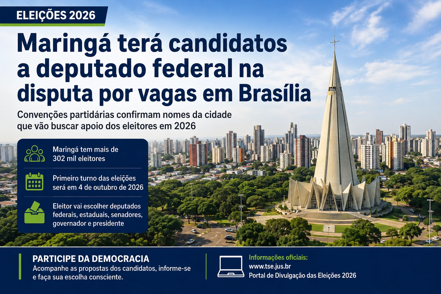 ELEIÇÕES 2026: MARINGÁ GANHA DESTAQUE NA DISPUTA POR VAGAS NA CÂMARA FEDERAL