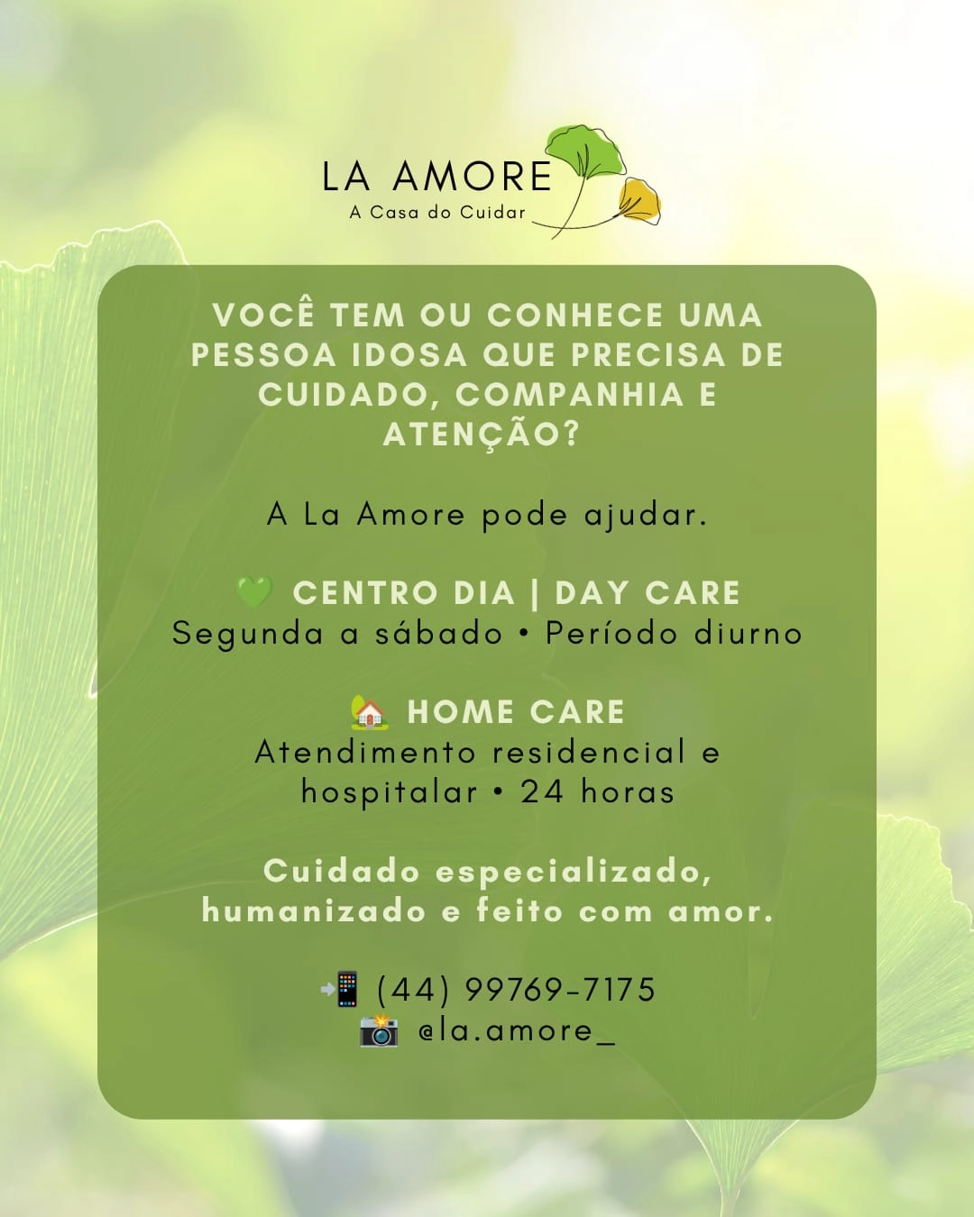 🌿 LA AMORE — A CASA DO CUIDAR
