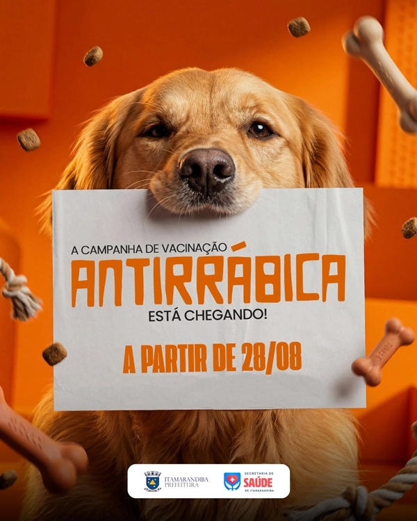 Saúde pública, proteção, cuidados: Itamarandiba inicia Campanha de Vacinação Antirrábica para cães e gatos