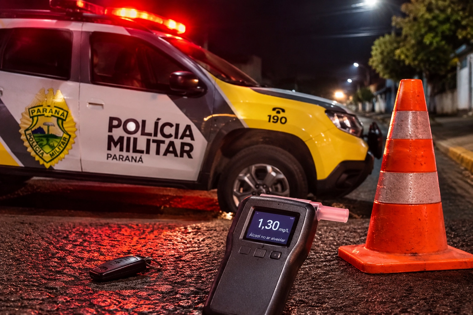 Motorista é preso por embriaguez após bater em três veículos em Rio Azul