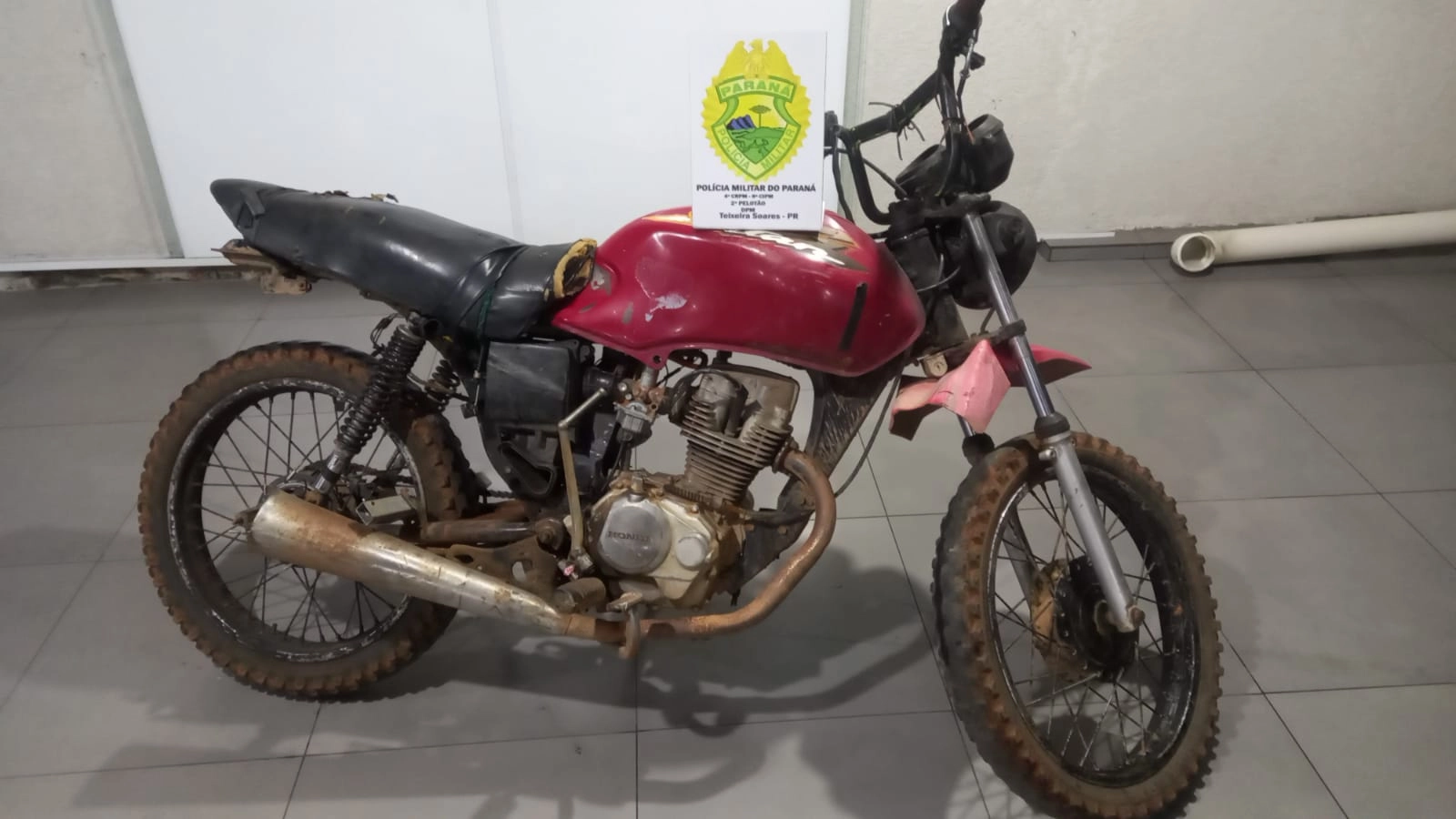 Homem é preso após roubar motocicleta durante suposto teste de compra em Teixeira Soares