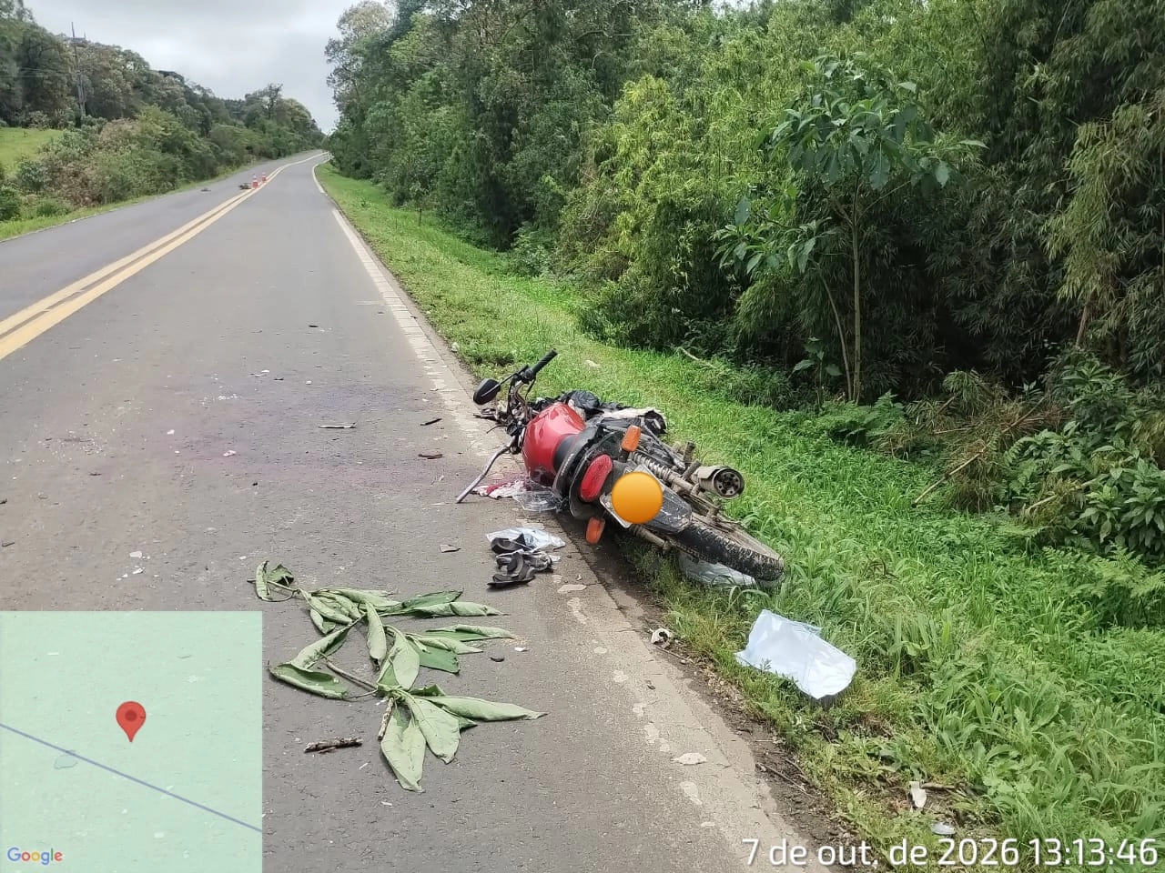 Motociclista morre após colisão frontal na PR-364, em Inácio Martins; moto emplacada em em Rebouças