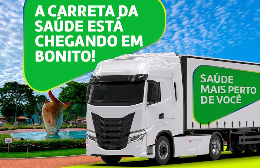 Carreta da Saúde leva consultas e exames especializados para Bonito em setembro.